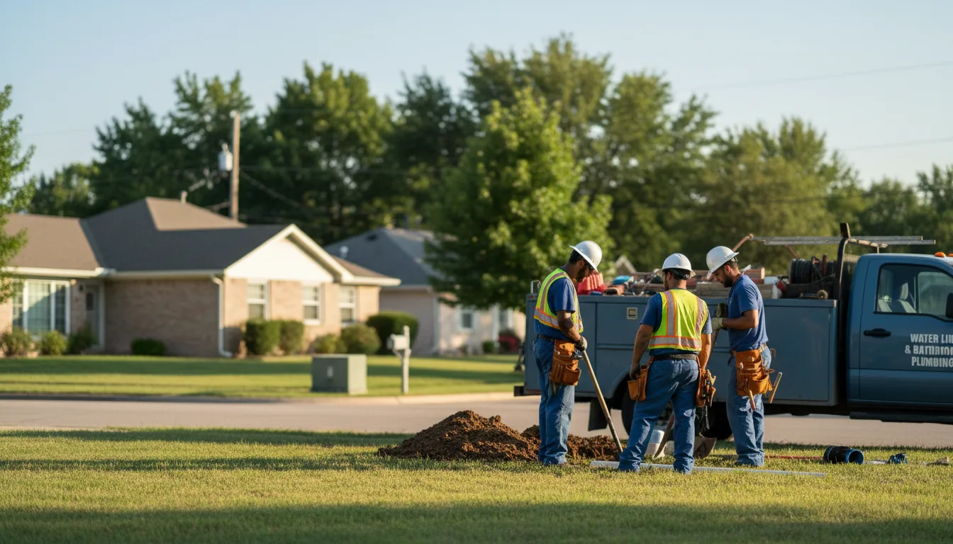 Residential water line and bathroom plumbing service in Bourbon, IN